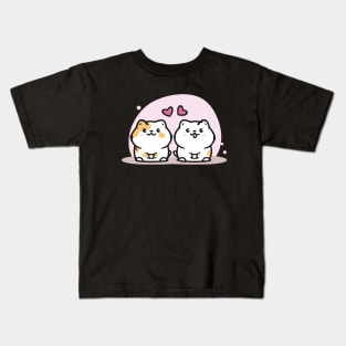 Cute cat couple valentine Kids T-Shirt